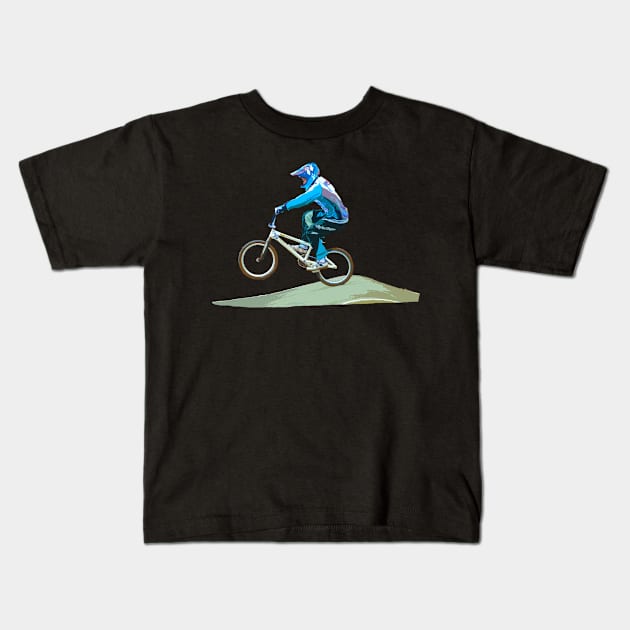 bmx Kids T-Shirt by rickylabellevie